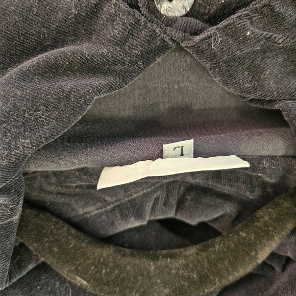 Byrn Walker L black Corduroy long Sleeved Tunic Button-Front Shirt Top Lagenlook - Picture 7 of 7